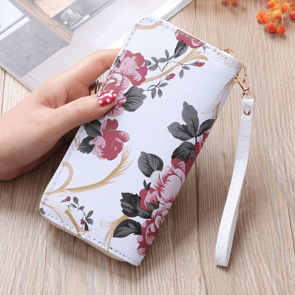 Pink Floral Long Wallet